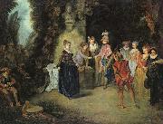 Jean-Antoine Watteau Love in the French Theatre Sweden oil painting reproduction